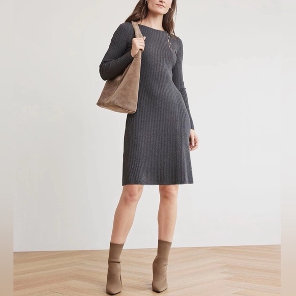 RW&CO. Dresses & Skirts - RW & CO Ribbed Knit Dress Long Sleeve Round Neck